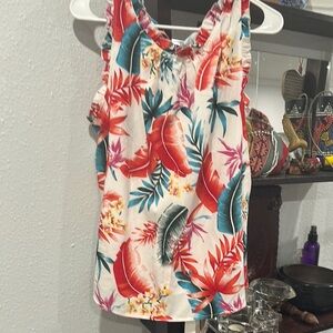 SHEIN Vibrant Red and Green Sleeveless Tank Top